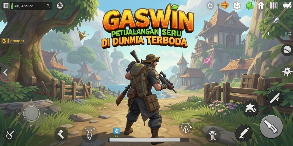 Screenshot gameplay GASWIN menunjukkan eksplorasi yang mendebarkan.