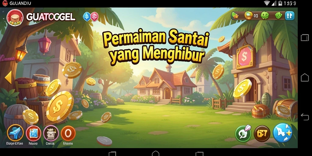 Tampilan gameplay GUATOGEL yang cerah dan menghibur