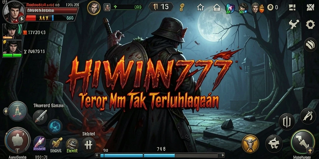 Tampilan gameplay HIWIN777 dengan suasana horor yang mencekam.