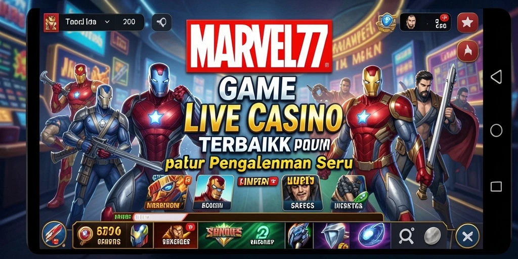Tampilan aksi seru di gameplay Live Casino MARVEL77.