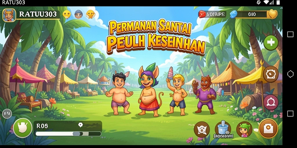 Tampilan gameplay menggembirakan dari RATU303 yang penuh warna.