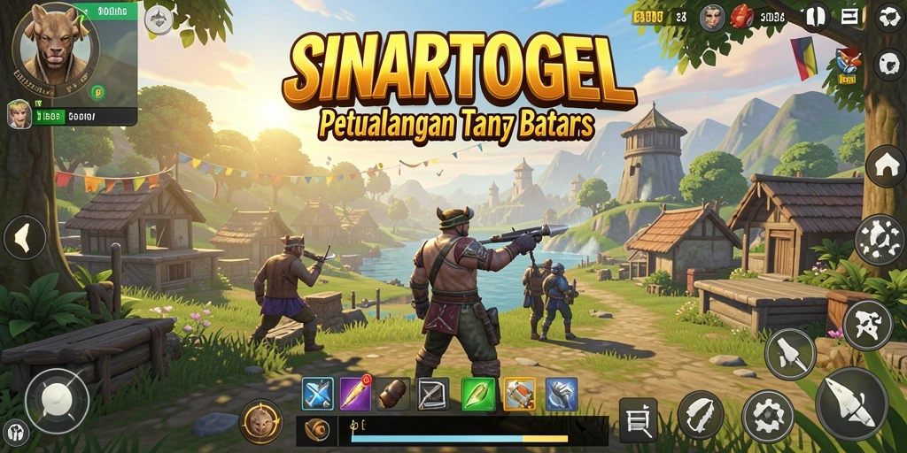 Screenshot menunjukkan gameplay eksplorasi yang luas dan dinamis dalam SINARTOGEL.